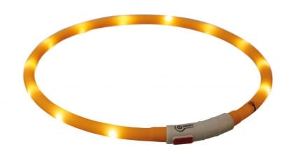 Flash Leuchtring USB, Silikon, XS–XL: orange